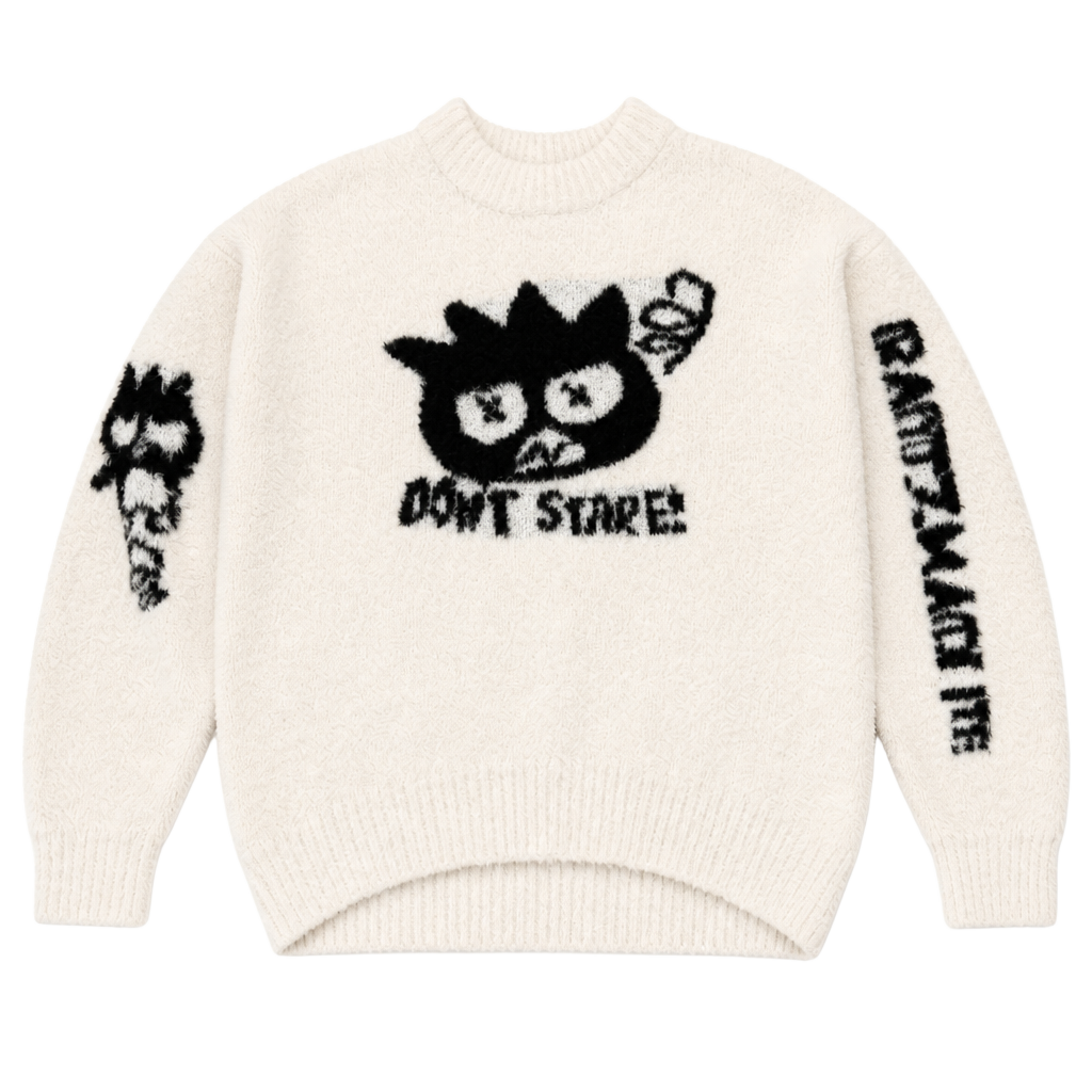 Hello Kitty and Friends x Forever 21 Badtz-Maru Fuzzy Knit Sweater size SMALL 1