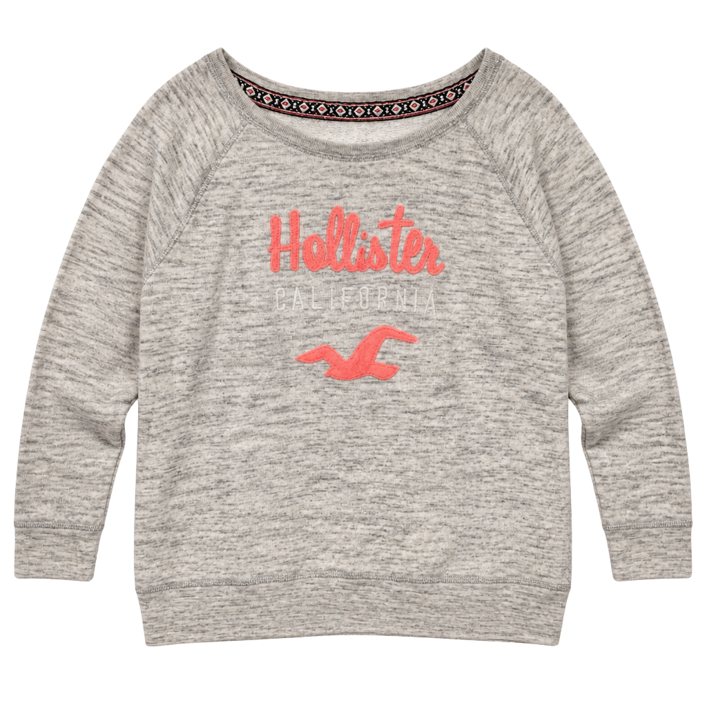 Hollister California Gray Marled Long Sleeve Sweatshirt Pullover Medium 1