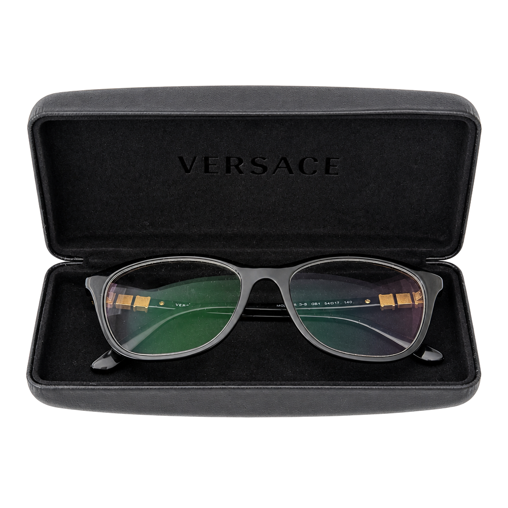 Versace MOD. 3213-B Eyeglasses Black Gold Medusa 54-17-140 1