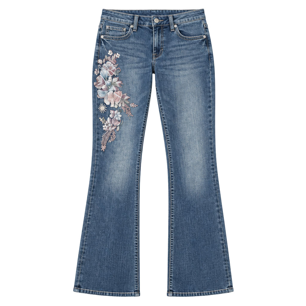Grace In LA Boot Cut Jeans Size 27 Floral Embroidery 1