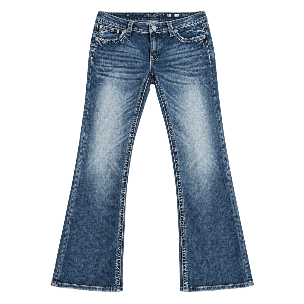 Miss Me Bootcut Y2K Jeans Size 33 Blue Embellished Denim 1