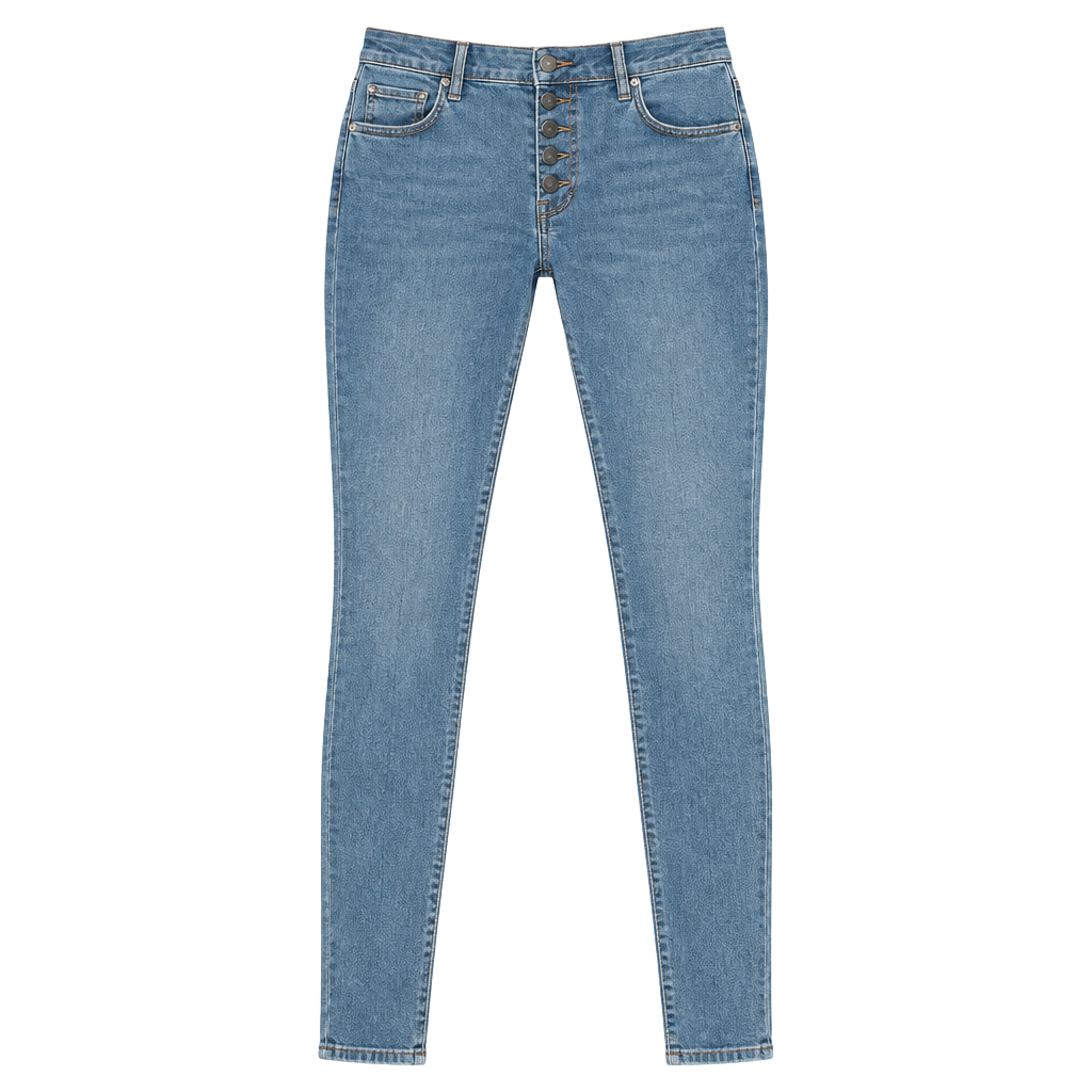 Free People Reagan Skinny Jeans Size W 27.5 Blue Denim Raw Hem 1