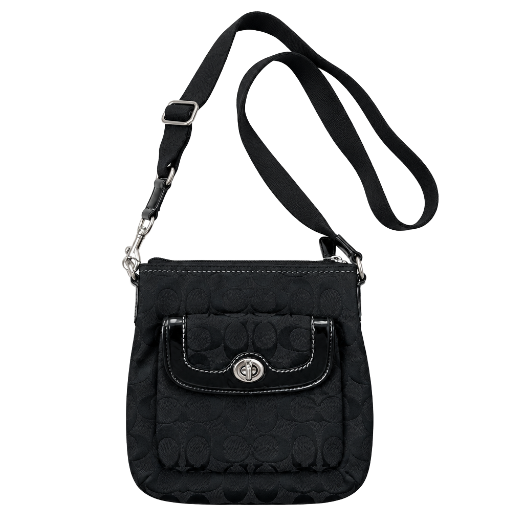 Coach Black Signature C Poppy Crossbody Bag 1