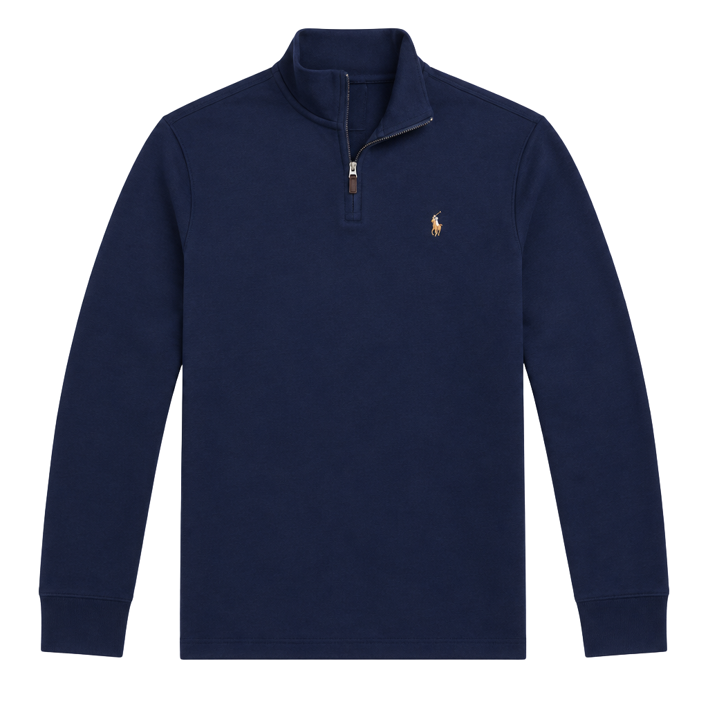 Polo Ralph Lauren Estate-Rib Quarter-Zip Pullover Size M Navy 1
