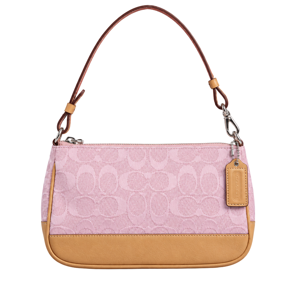 Coach Signature Demi Bag 6094 Pink Monogram Shoulder Handbag 1