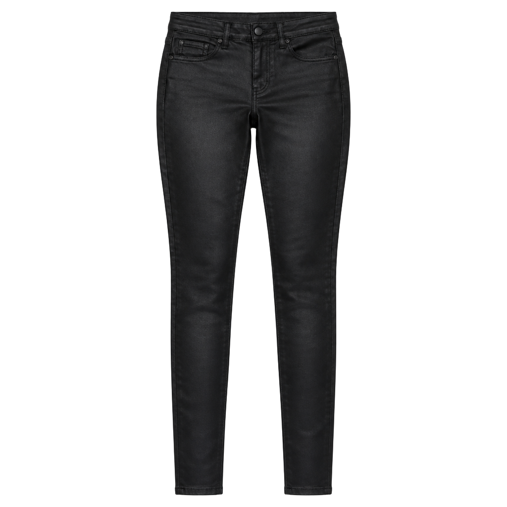 Shinestar Faux Leather Skinny Pants Size M Black Coated 1