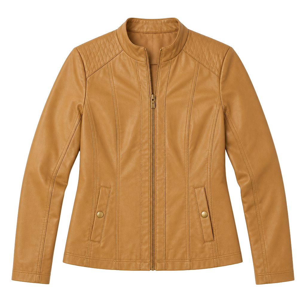 Philosophy Republic Clothing Faux Leather Women’s Jacket Size M Tan 1