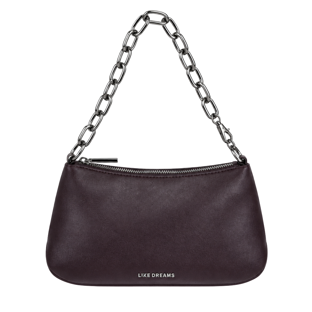 Like Dreams Brown Chain Strap Shoulder Baguette 1