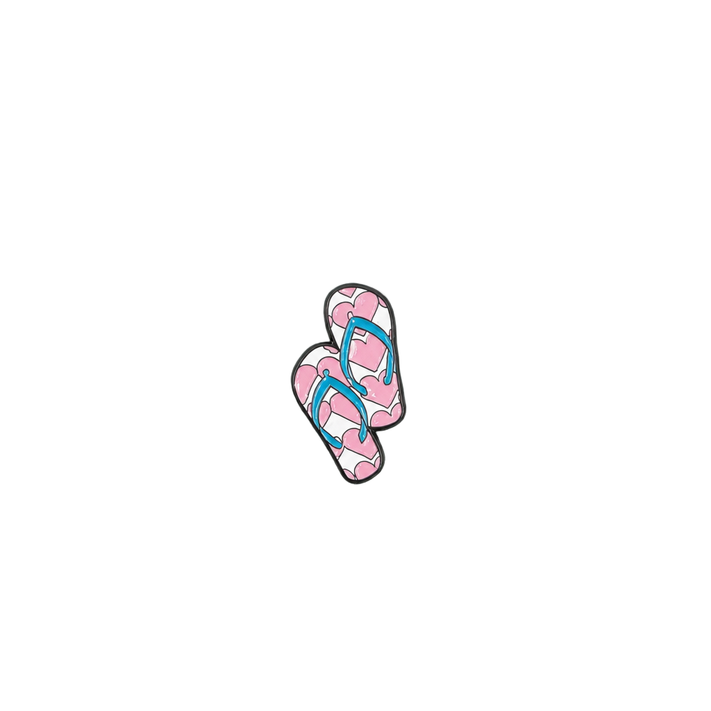 Flip Flop Enamel Pin Pink Blue Sandals Lapel Accessory 1