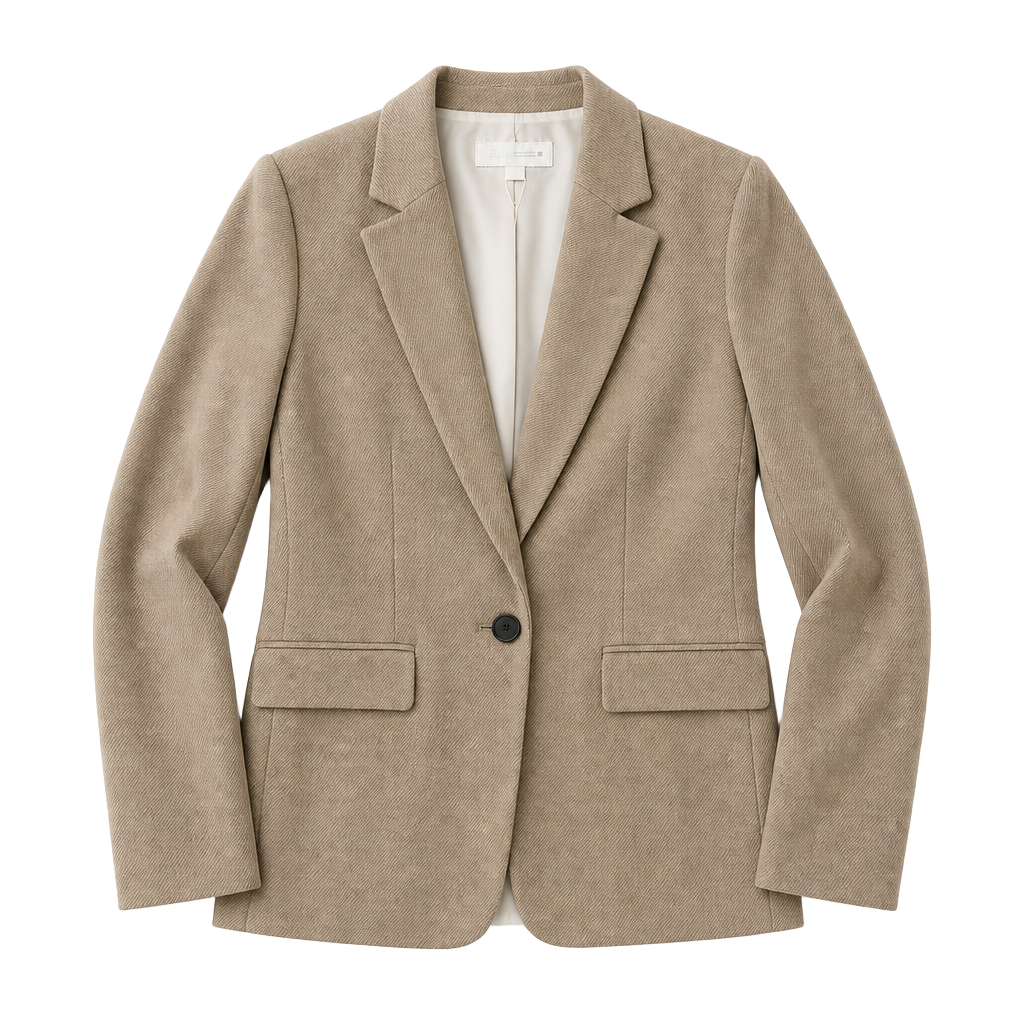 Zara Tan Textured Single Button Blazer 1