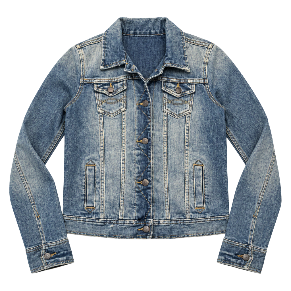 Abercrombie & Fitch Blue Denim Jean Jacket Size L Vintage Distressed Trucker 1