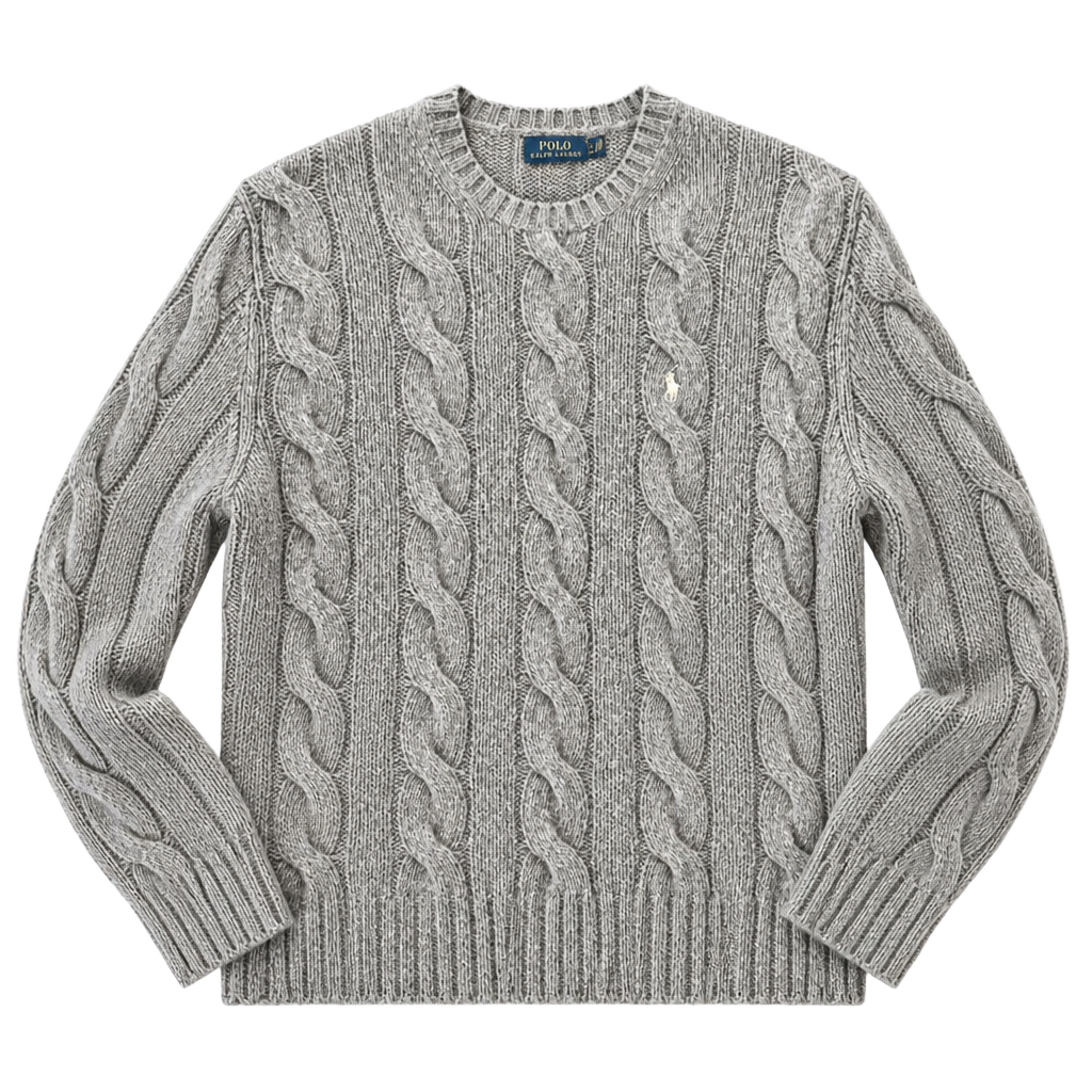 Woman Polo Ralph Lauren Cable-Knit Crewneck Sweater in Grey 1