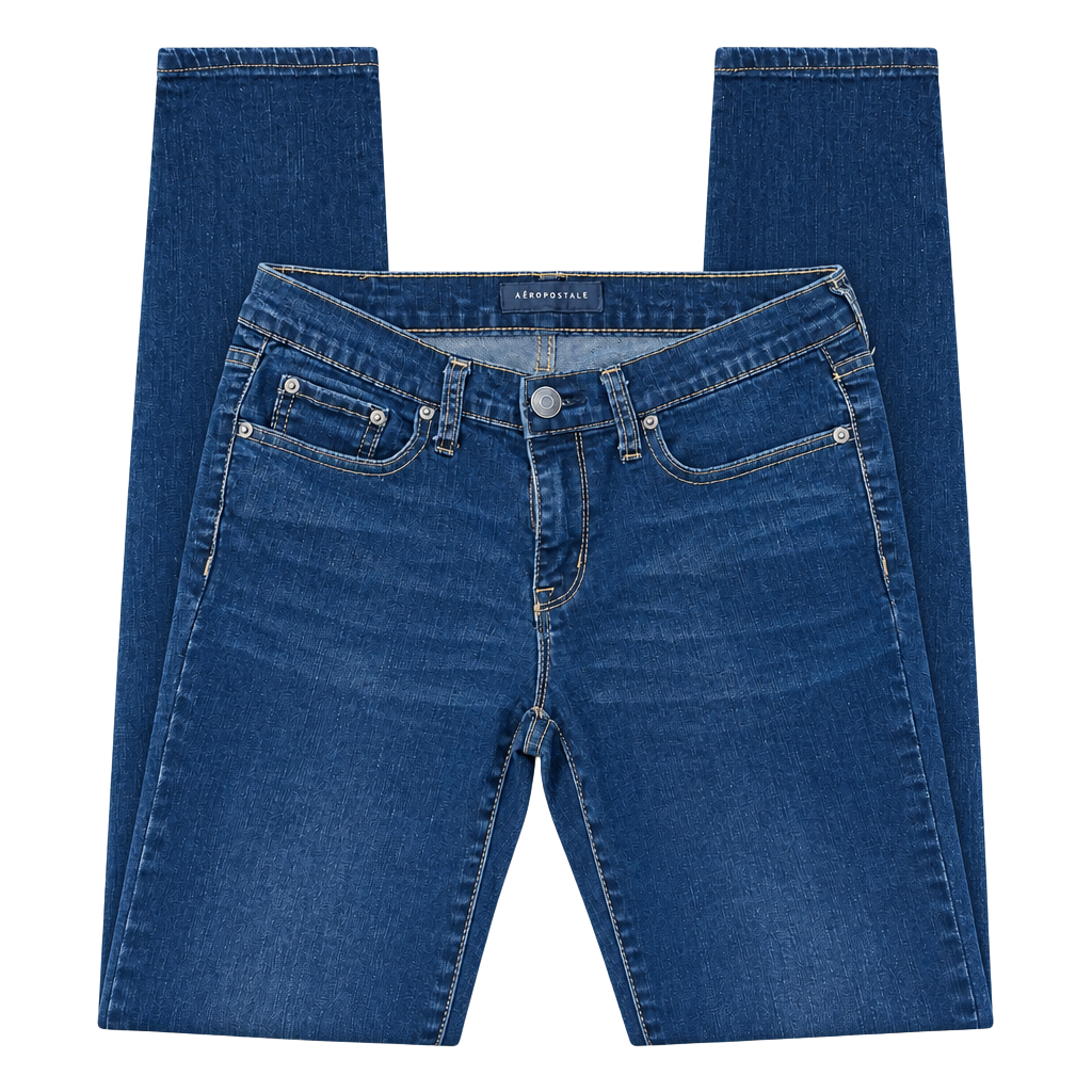 Aeropostale Womens Size 8 Long Dark Wash Skinny Jeans Denim 1