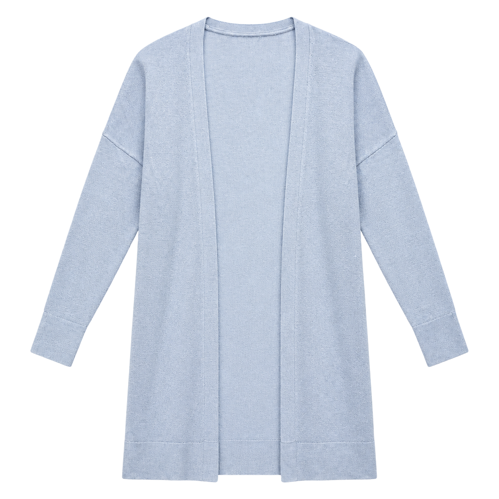 A New Day Cardigan Sweater Size M Light Blue Open Front Long 1