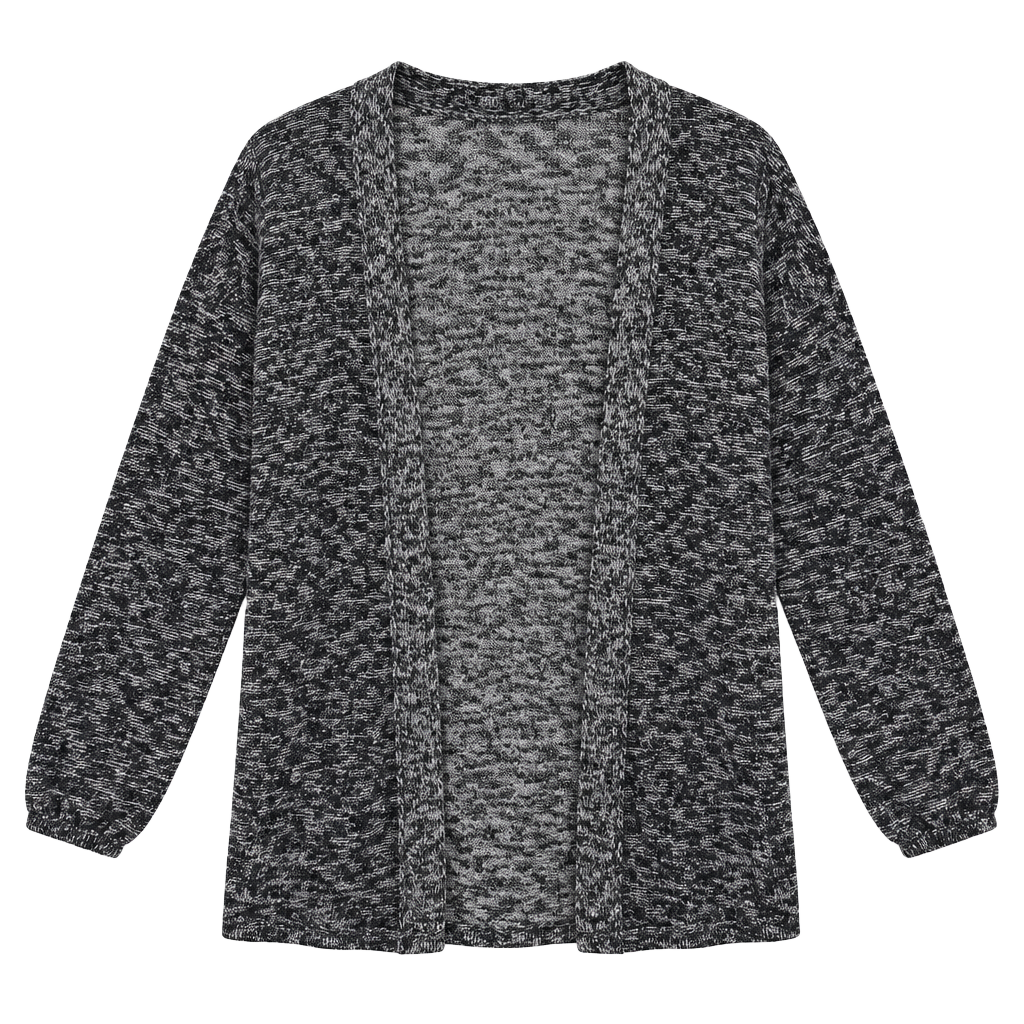 Old Navy Open Cardigan Sweater Size M Black White Speckled Knit 1