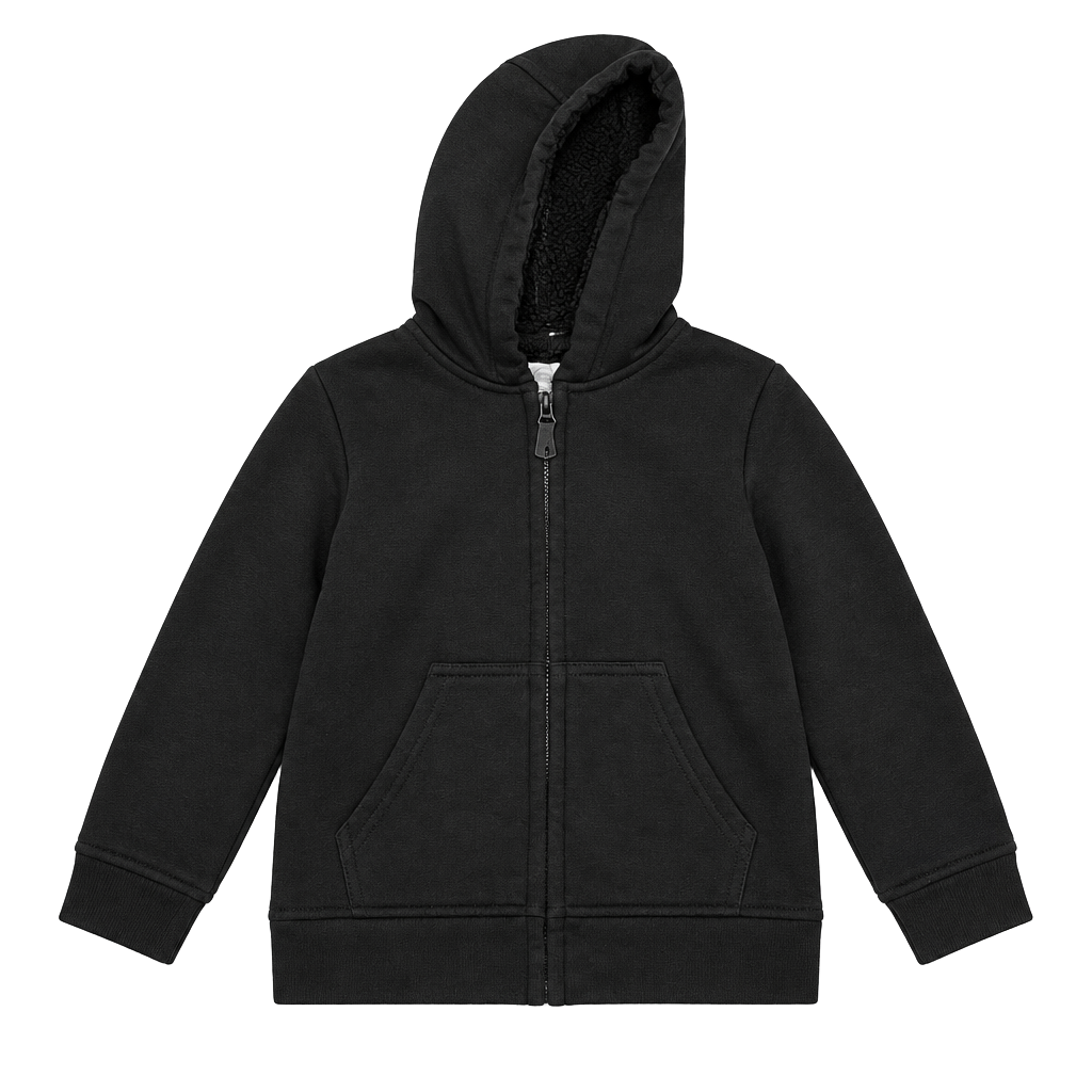 Wonder Nation Sherpa Lined Zip Hoodie Size XS 4-5 Black 1