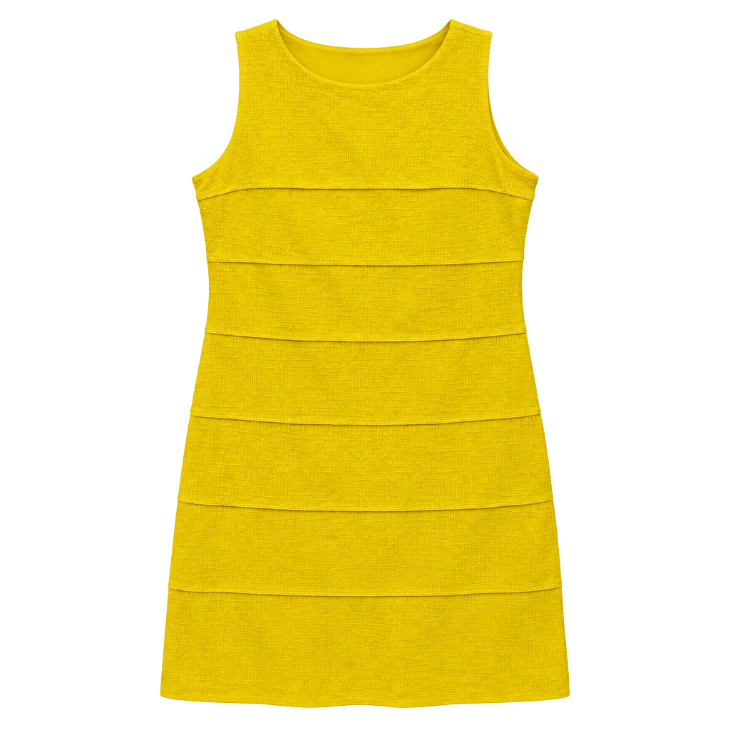En Focus Studio Dress Size 12 Ceylon Yellow Textured Sleeveless 1