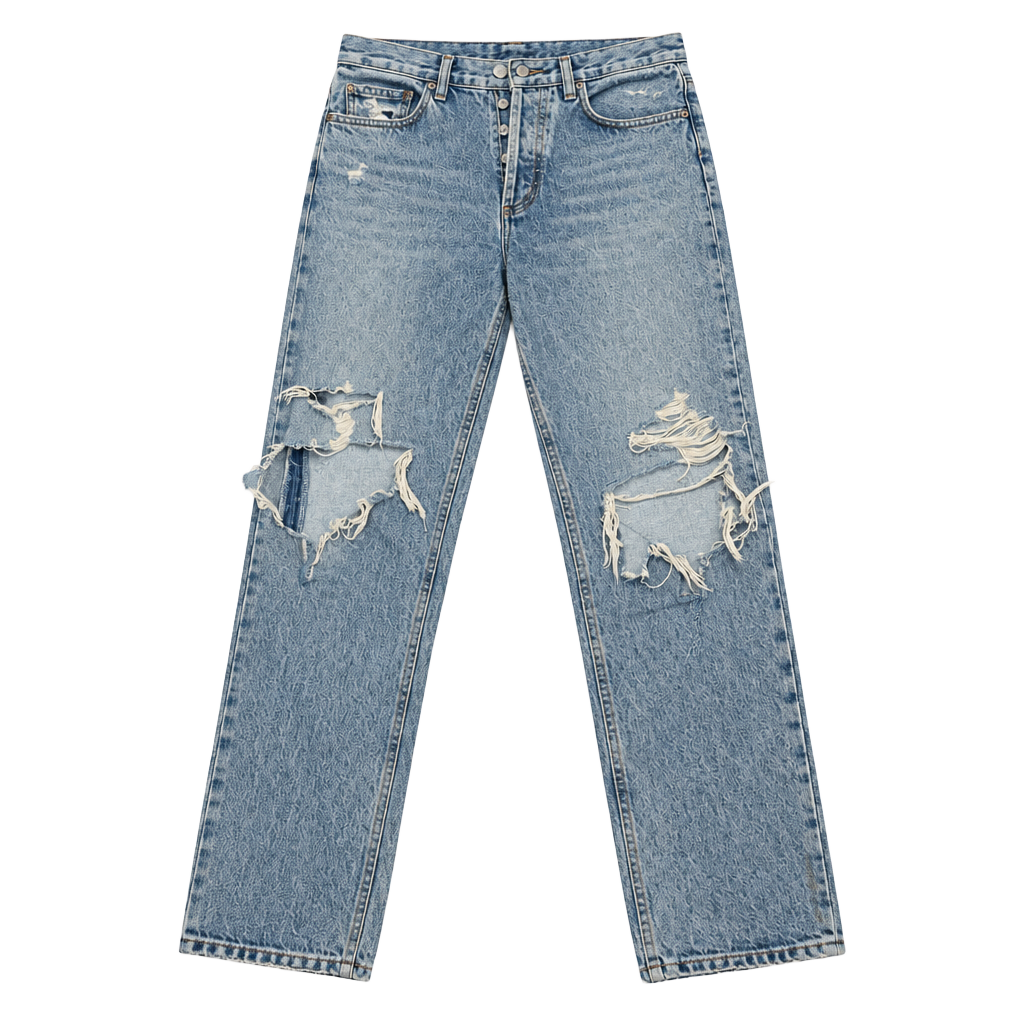 Agolde Distressed Straight Leg Jeans Size 28x29 Blue Denim 1