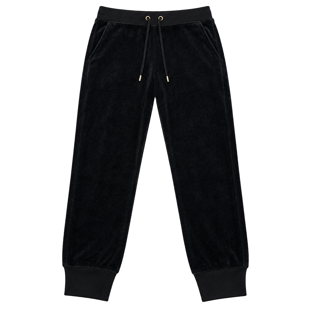 Juicy Couture Velour Jogger Sweatpants Size M Black 1