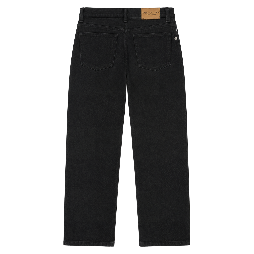 Lauren Jeans Co. High Rise Straight Leg Jeans Sz 4 Black Denim Soft 100% Cotton 1