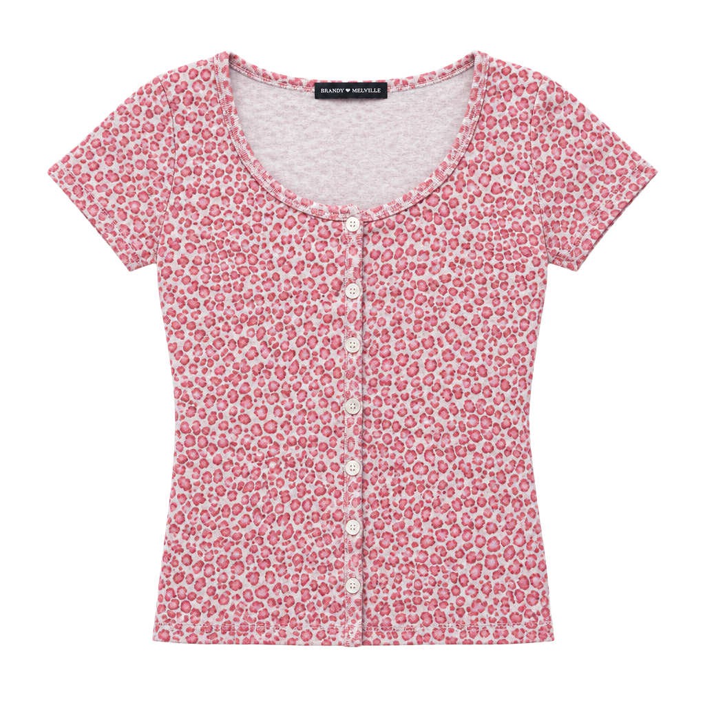 Brandy Melville Pink Cheetah Zelly Top 1