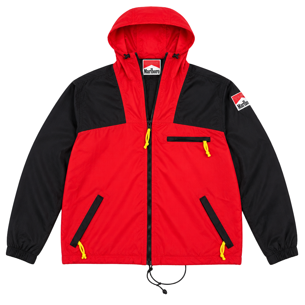 Vintage Marlboro Adventure Team Windbreaker Jacket Red Black Mens XL 1