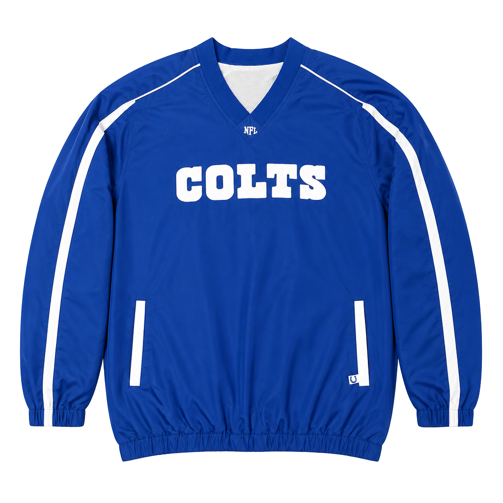 NFL Team Apparel Indianapolis Colts Pullover V-Neck Windbreaker Jacket 1