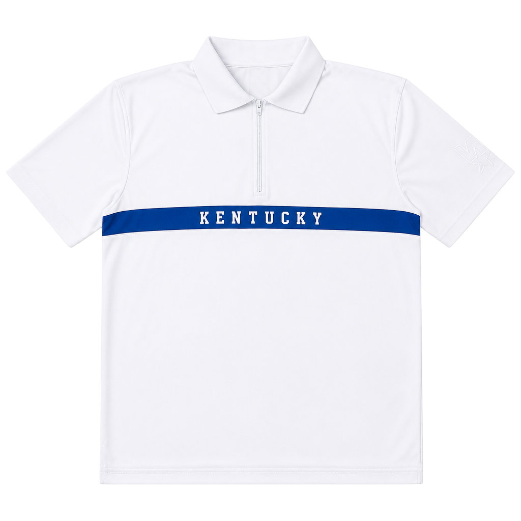 Starter Kentucky Wildcats White Performance Quarter-Zip Polo Shirt 1
