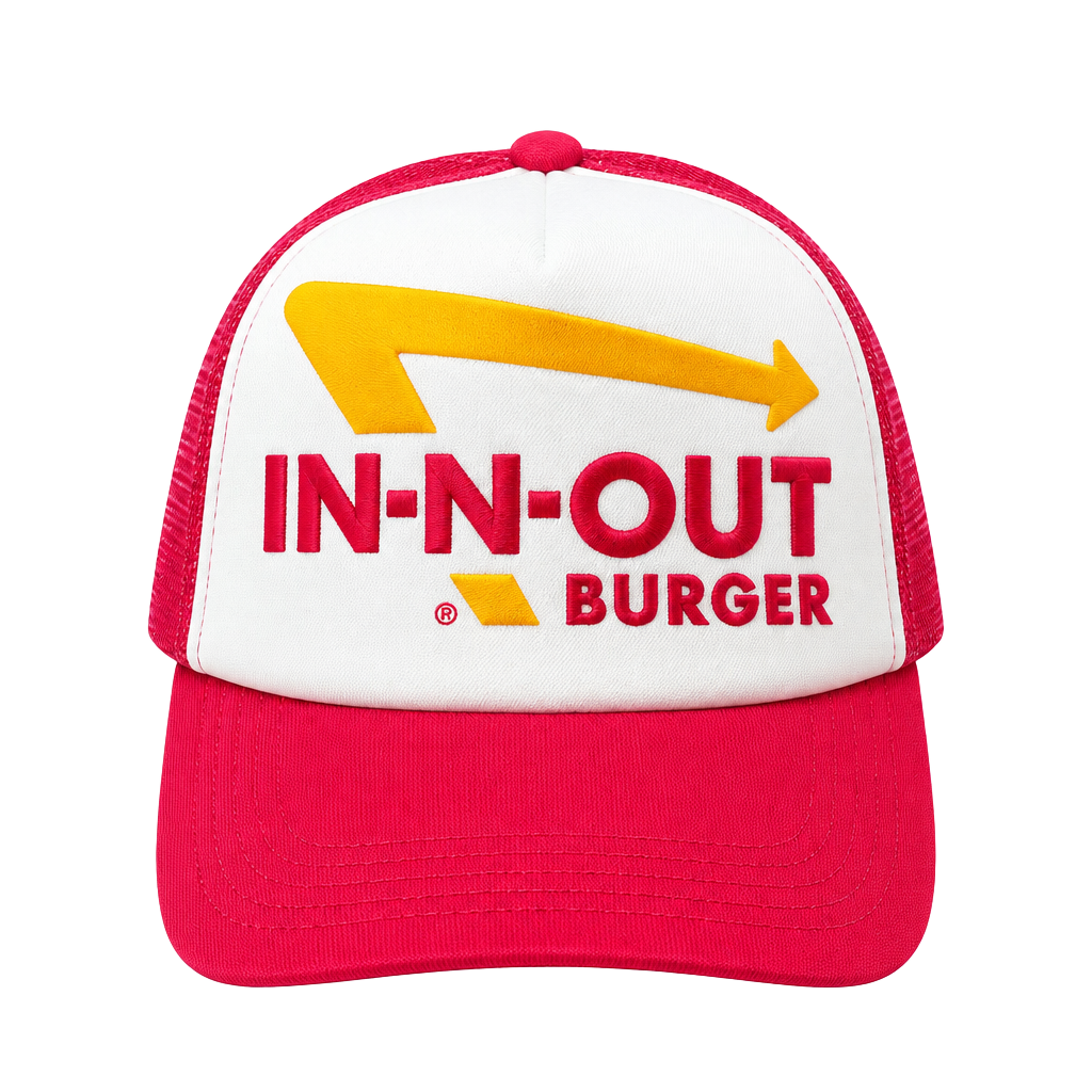 Vintage In-N-Out Burger Trucker Hat Snapback Red White One Size 1