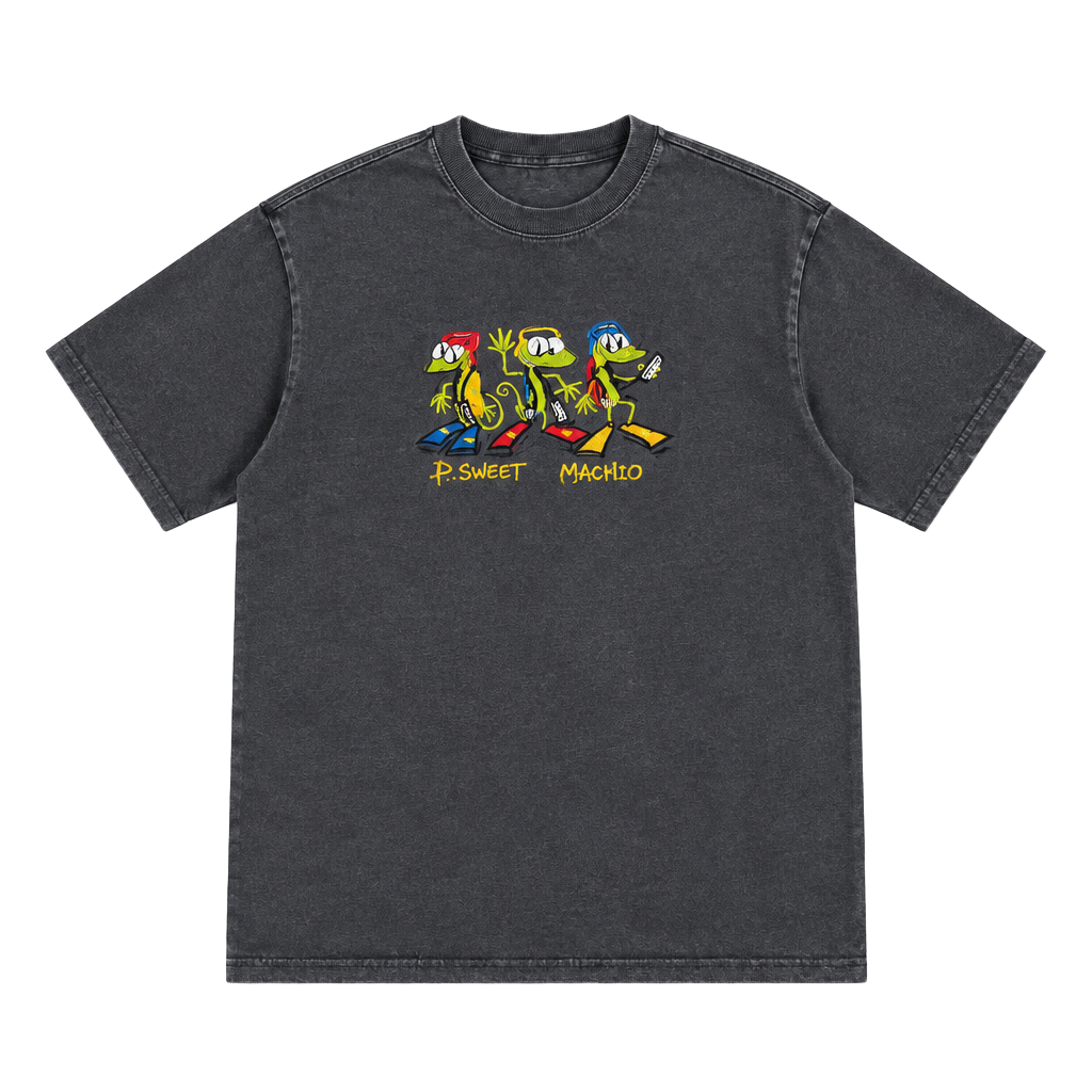 Vintage Puerto Vallarta Mexico Graphic T-Shirt Charcoal Gray 1