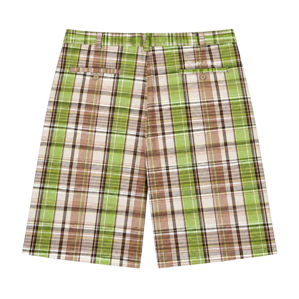 Phat Farm Plaid Shorts Size 36 Green Brown Y2K Chino Skater 1