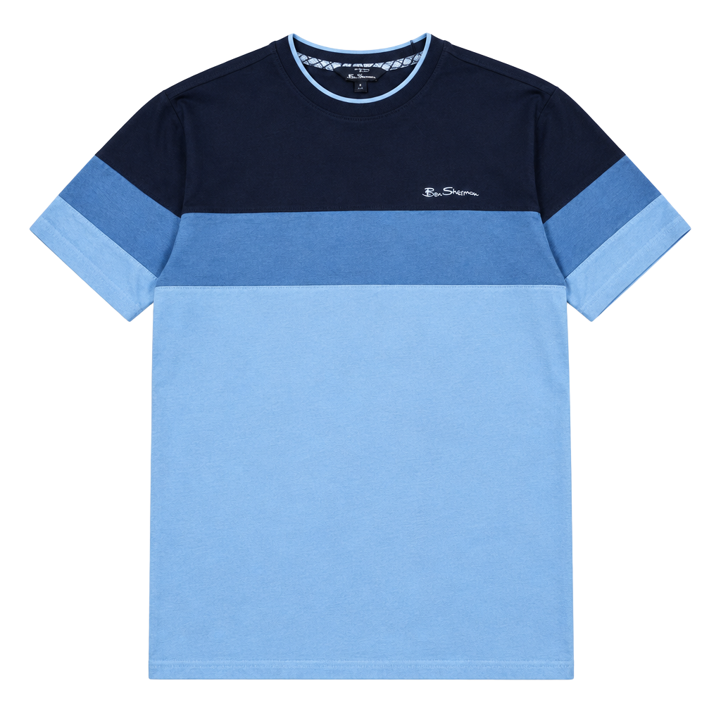 Ben Sherman Colorblock T-Shirt Size M Blue Black Short Sleeve 1