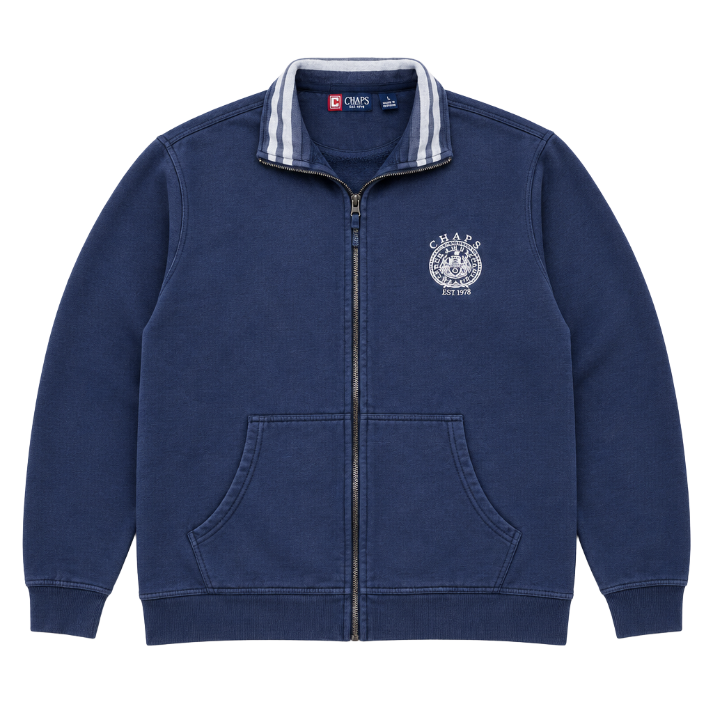 Chaps Full Zip Sweatshirt Size XL Navy Blue Track Jacket 1