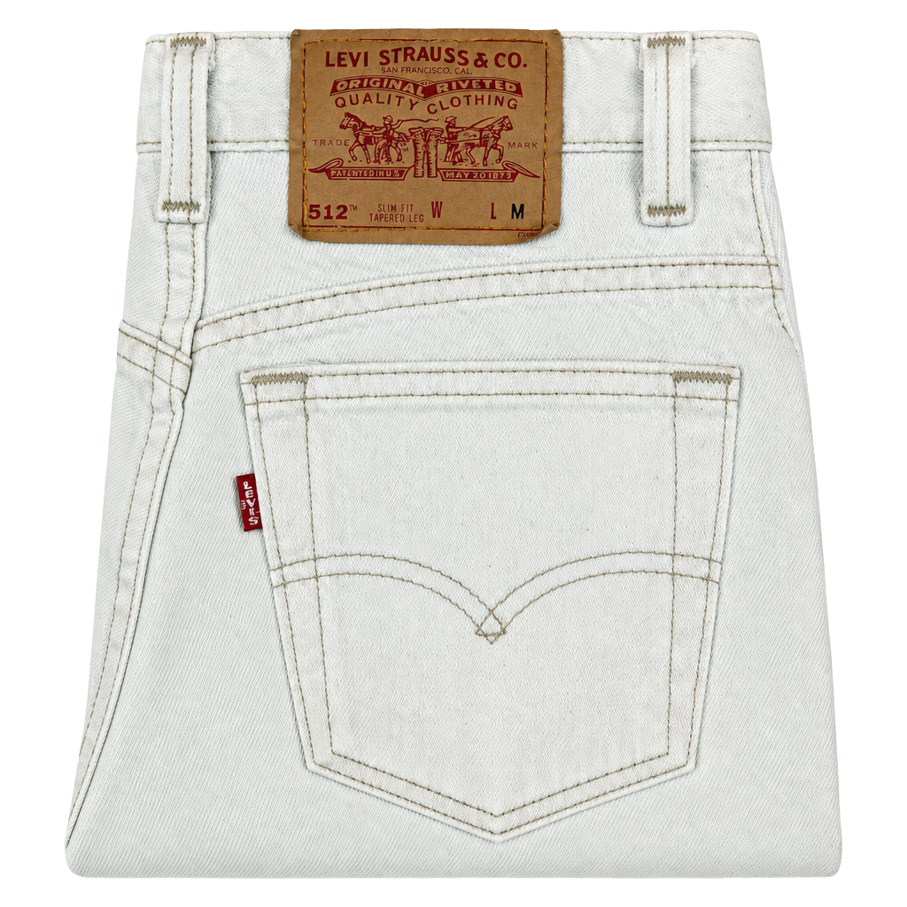 Levi's 512 Slim Fit Tapered Leg Jeans Size 5 MED White Vintage Denim 1