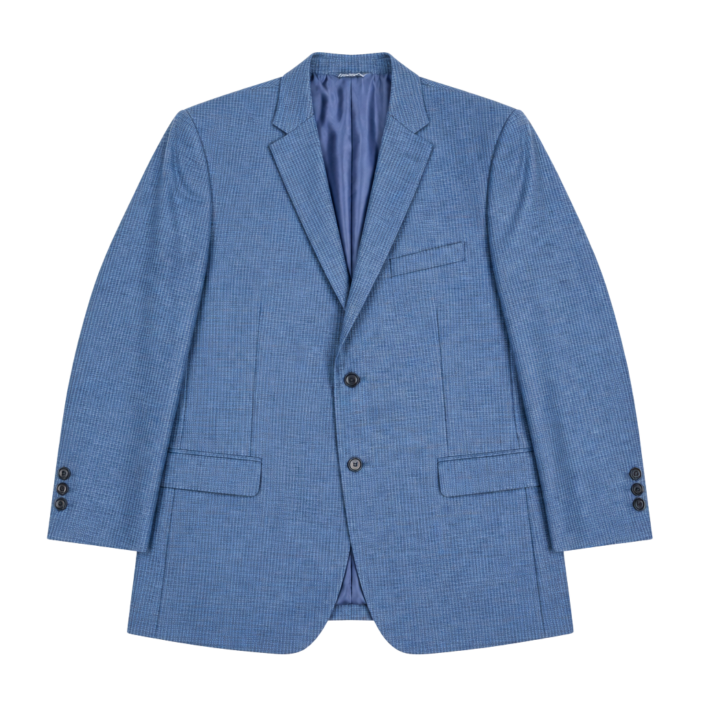 Jos A Bank Blazer 48R Navy Blue Striped Plaid Coat Wool 1