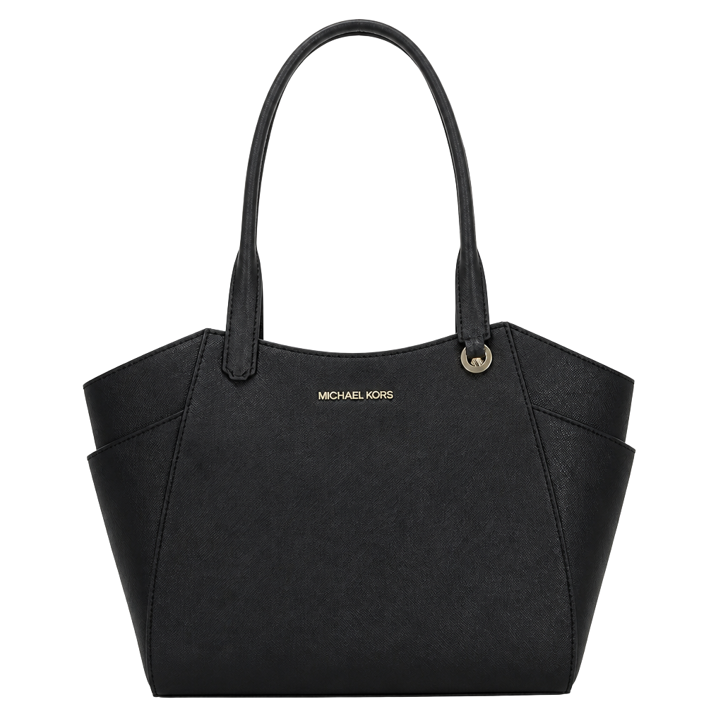 Michael Kors Jet Set Travel Tote Bag Black Leather 1