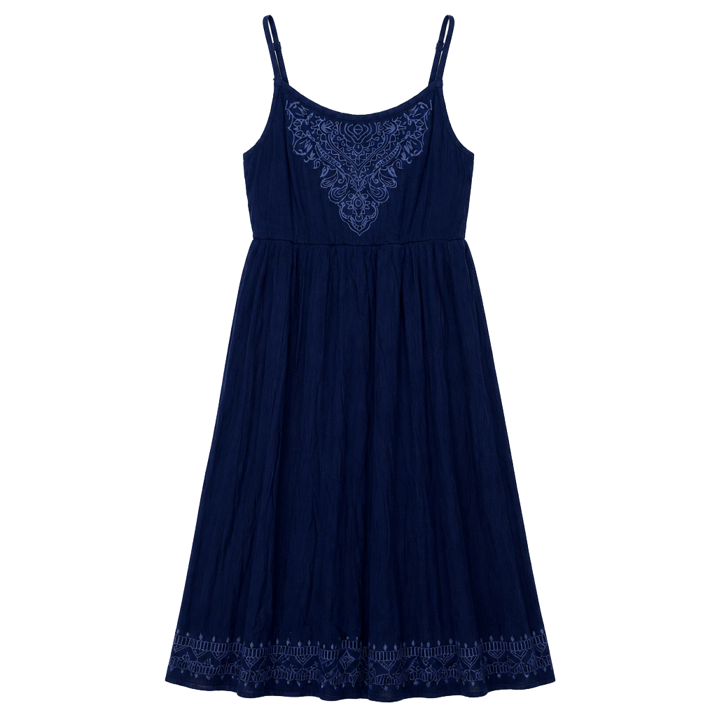 Torrid Blue Embroidered High Low Sleeveless Dress Size 1X 1