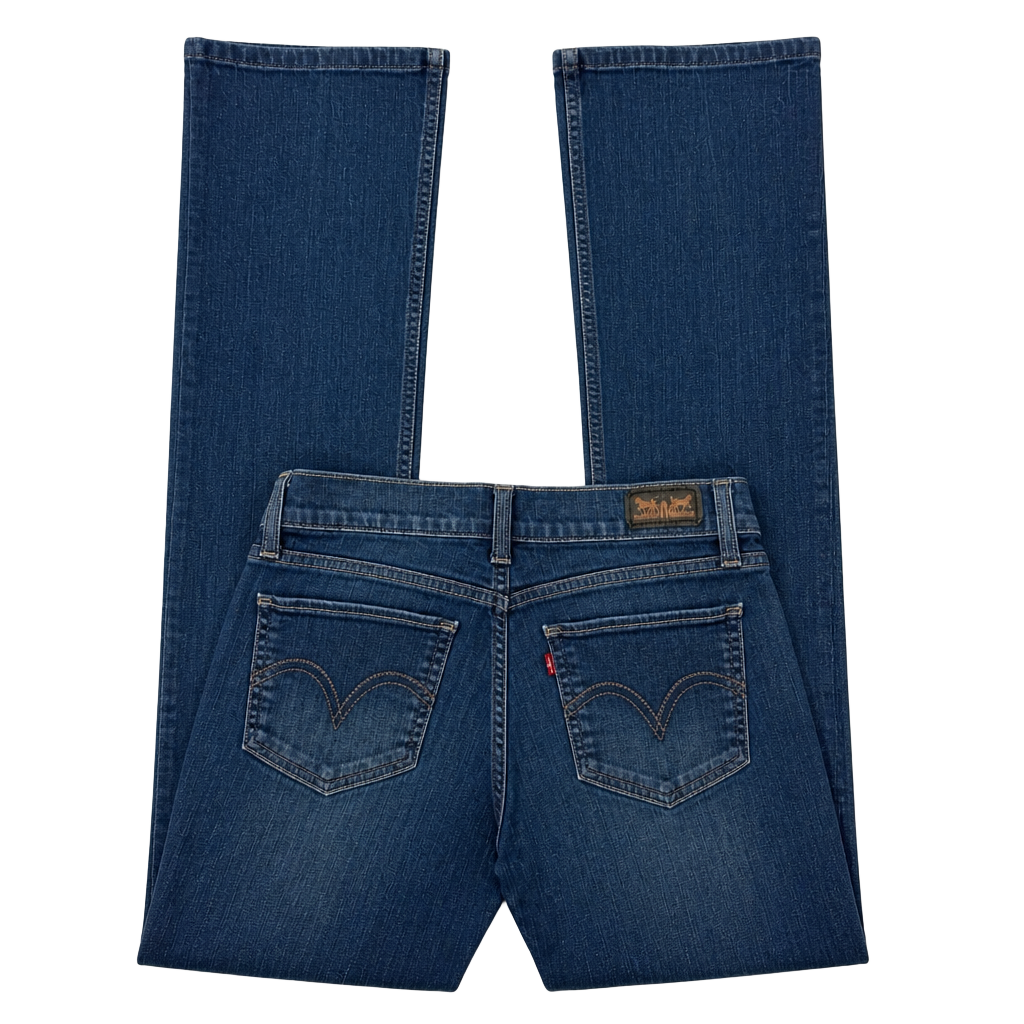Levi's 524 Too Superlow Bootcut Jeans Women's Size 27x32 Blue Denim 1
