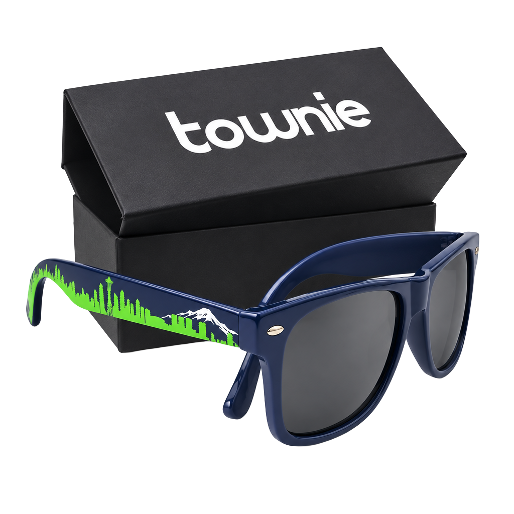 Townie Seattle Skyline Sunglasses Blue with Case 1