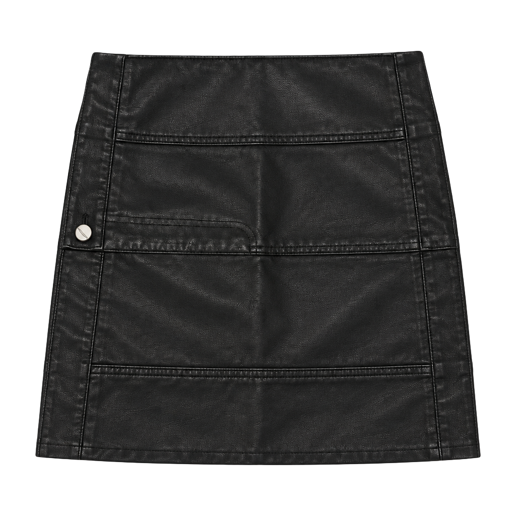 Windsor Black Vegan Leather Mini Skirt Size S NEW 1