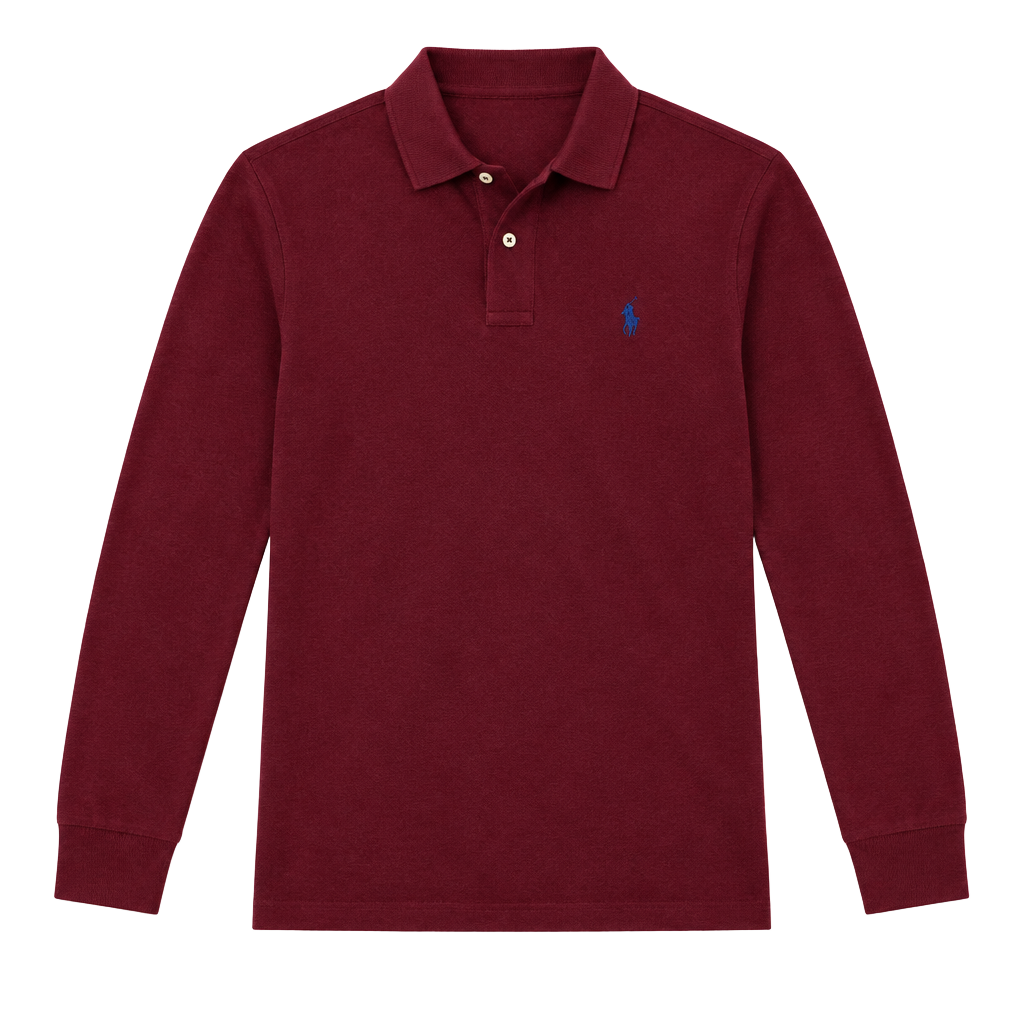 Polo Ralph Lauren Long Sleeve Polo Shirt Size L Youth (14-16) Burgundy 1