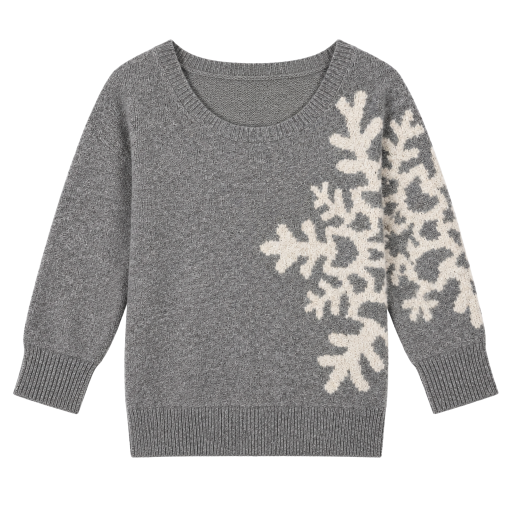 Lane Bryant Snowflake Sweater Size 18/20 Gray White Cotton Blend 1