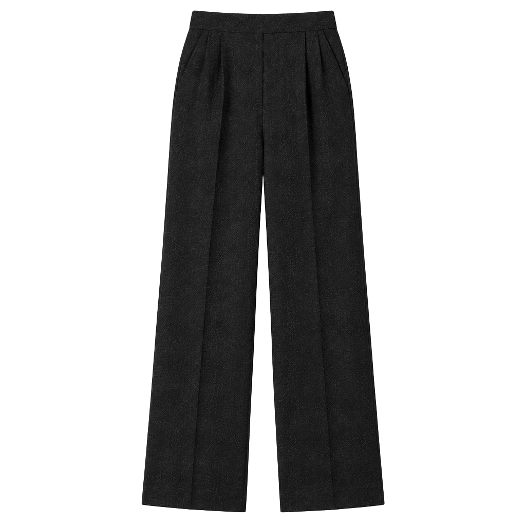 Dana Kay Wide Leg Pants Size 12 Black Pleated High Waist Trousers 1