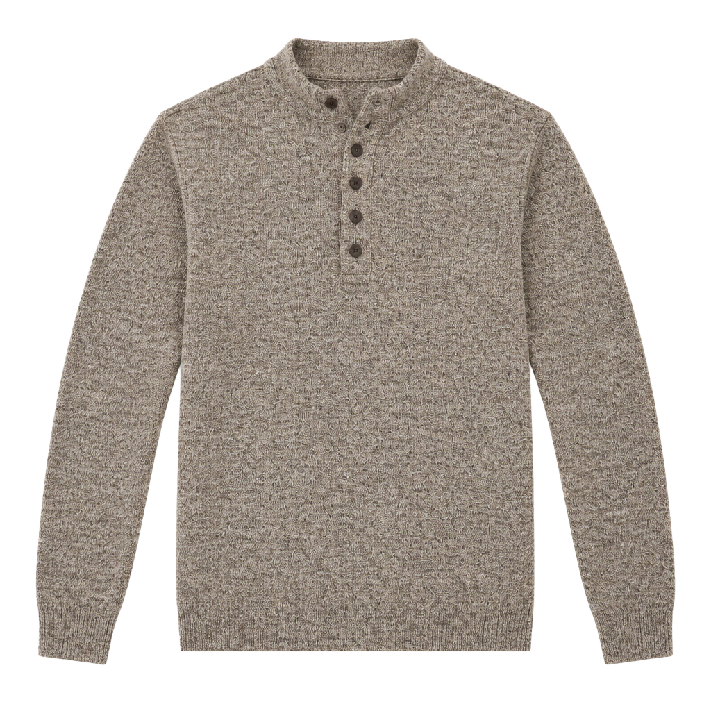 RedHead Brand Co. Button Henley Sweater Size XL Brown Heather Long Sleeve 1