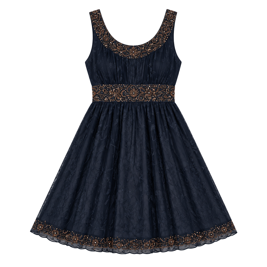 Adrianna Papell Evening Dress Size 14 Blue Beaded Silk Short Cocktail Party 1