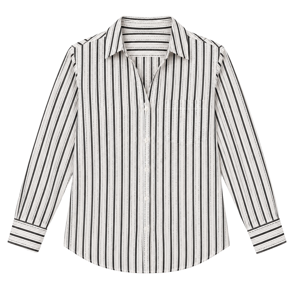 J.Crew Classic Shirt Size 2X Black White Striped Cotton Button-Down 1