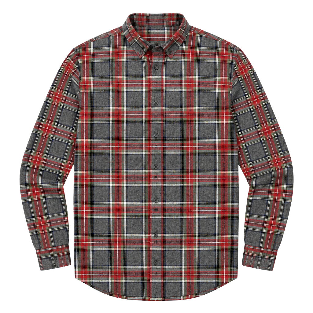 L.L.Bean 1912 Field Flannel Shirt Size S-REG Plaid Gray Cotton 1