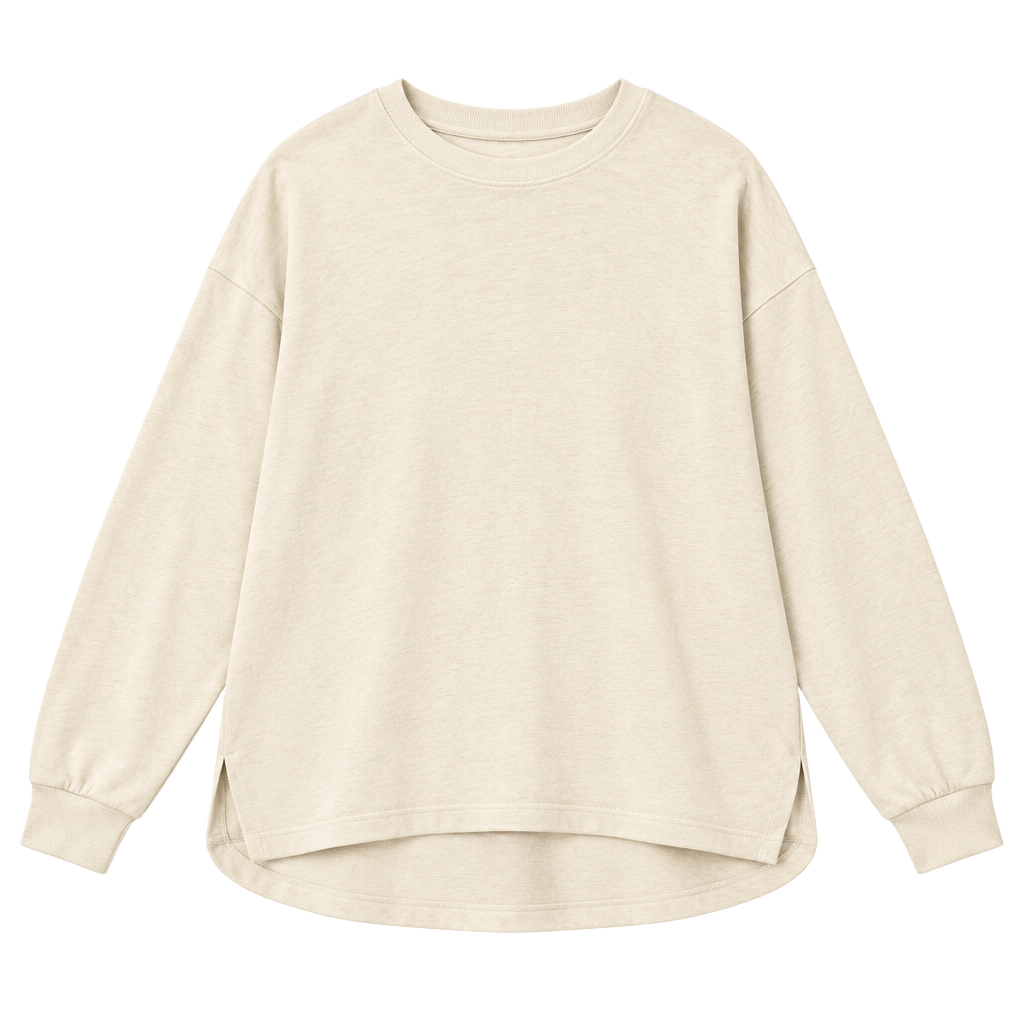 Denver Hayes Crew Neck Two Sided Shirt Size L Beige Long Sleeve 1