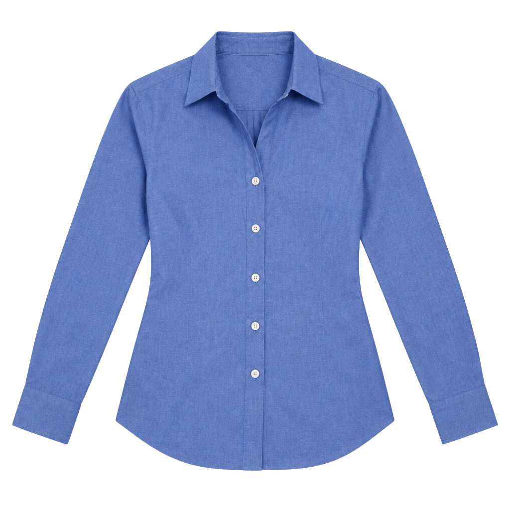 Coldwater Creek Button Down Shirt Size L Blue Cotton Long Sleeve 1