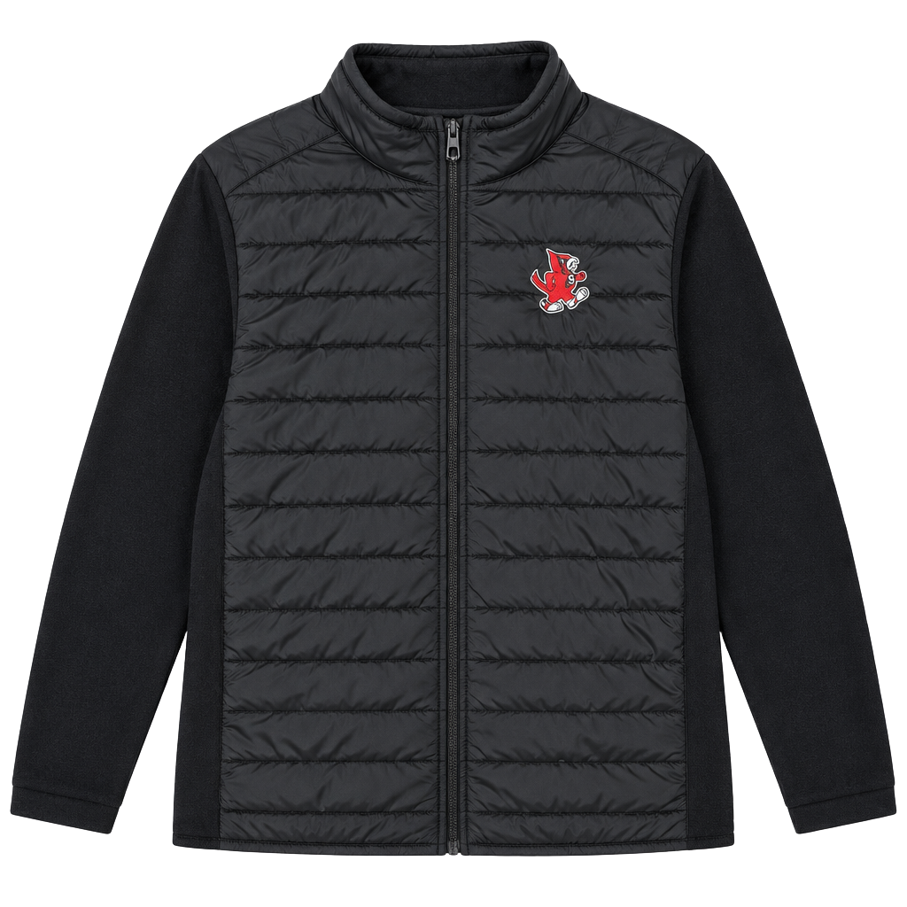 No.18 Bsn Sports Full Zip Hybrid Jacket Size 2X-Large Black Cardinal Mascot 1